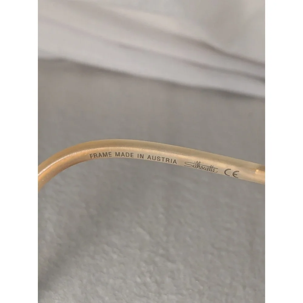 Silhouette Titanium Half Rim Eyeglasses Frames 4337 20 6051 White Gold 54-17-140